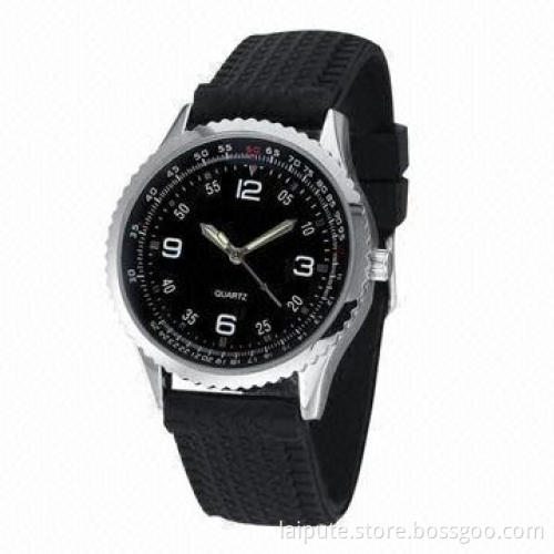 Men's Racing Sports Watch with Big Case, Stainless Steel Case Back